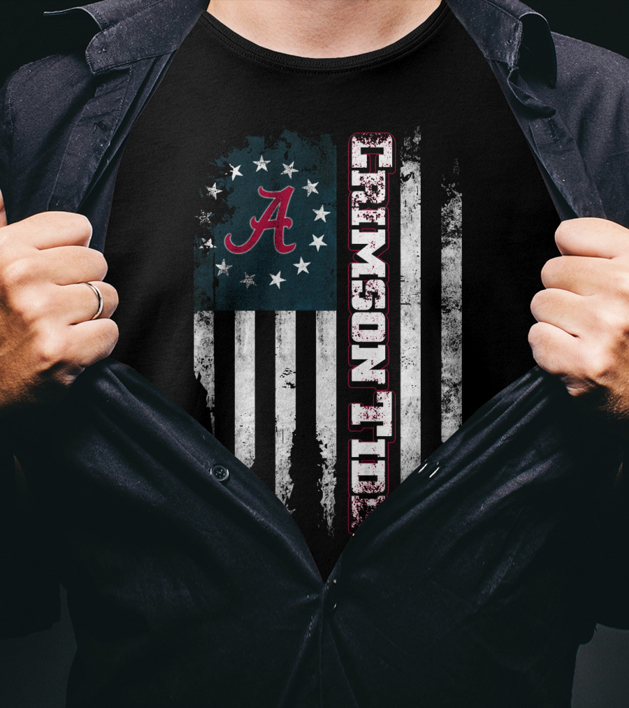 Crimson Tide A Flag Stars Stripes T-Shirt