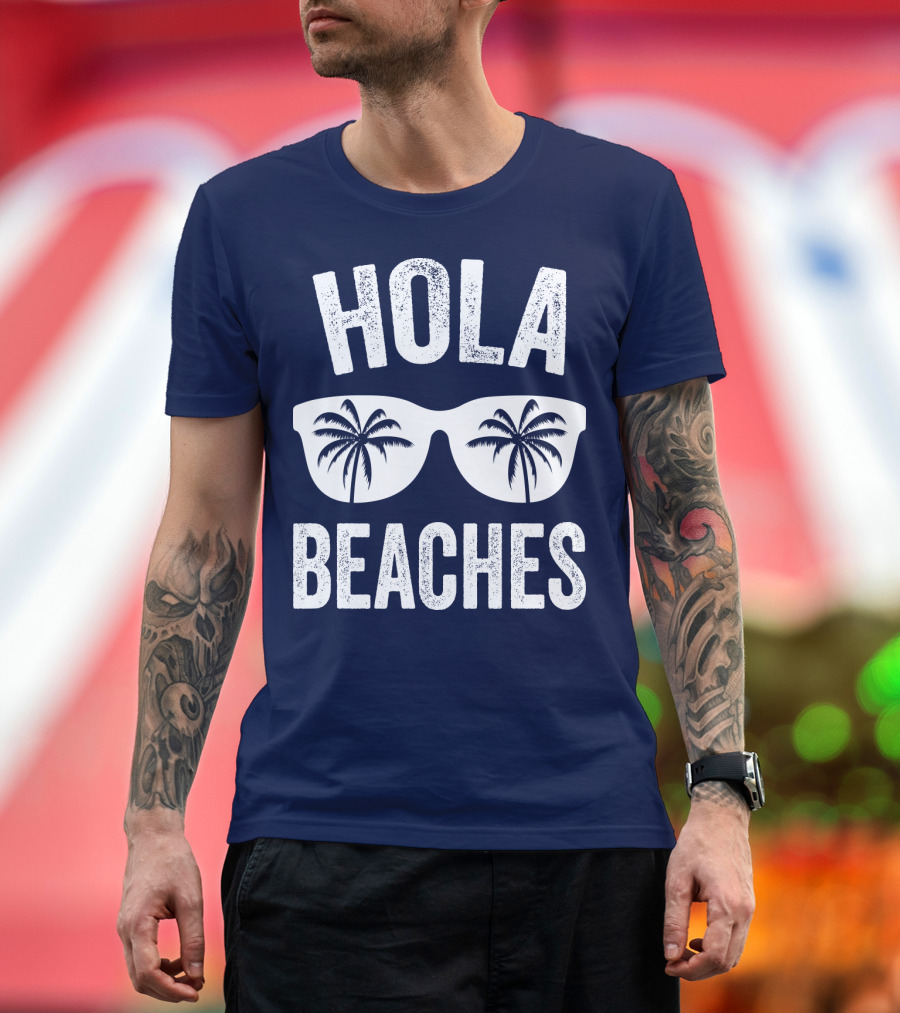Hola Beaches Sunglasses Palm Trees T-Shirt