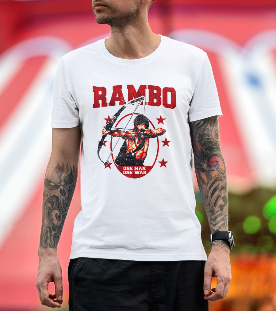 Rambo One Man One War Sylvester Stallone Bow Six Stars T-Shirt