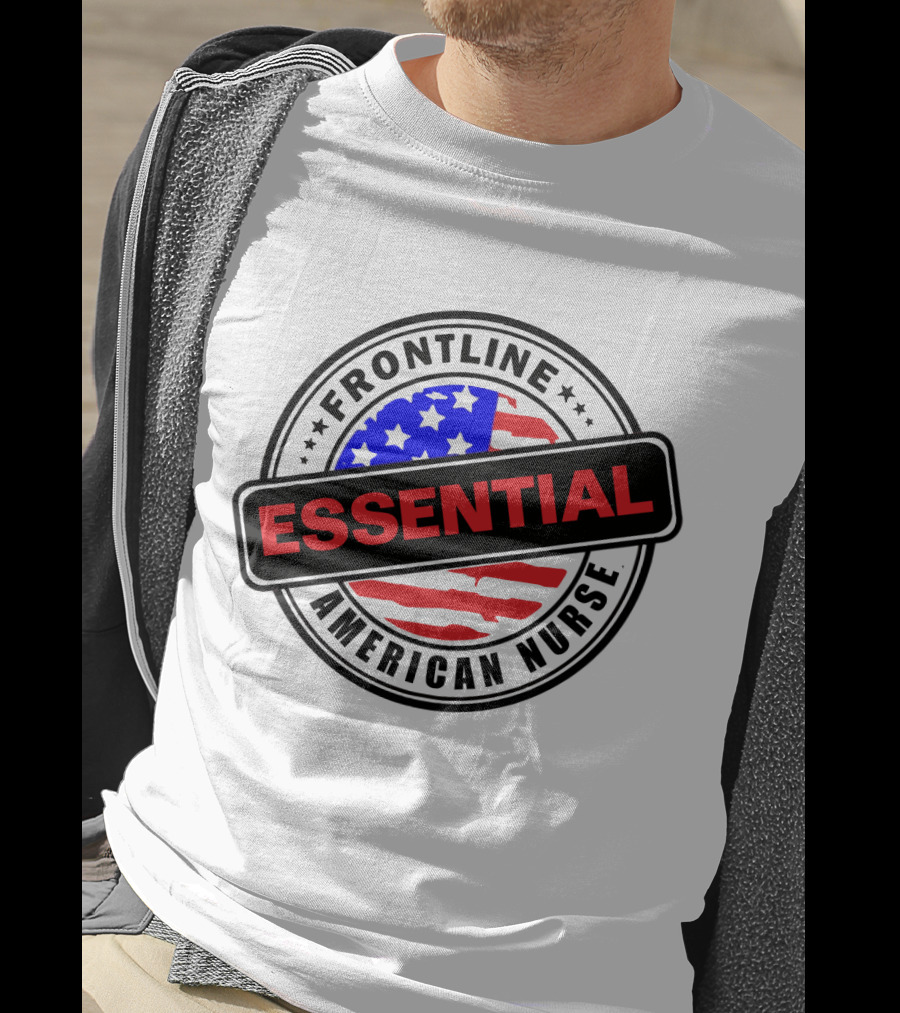Frontline Essential American Nurse Hero USA Flag T-Shirt