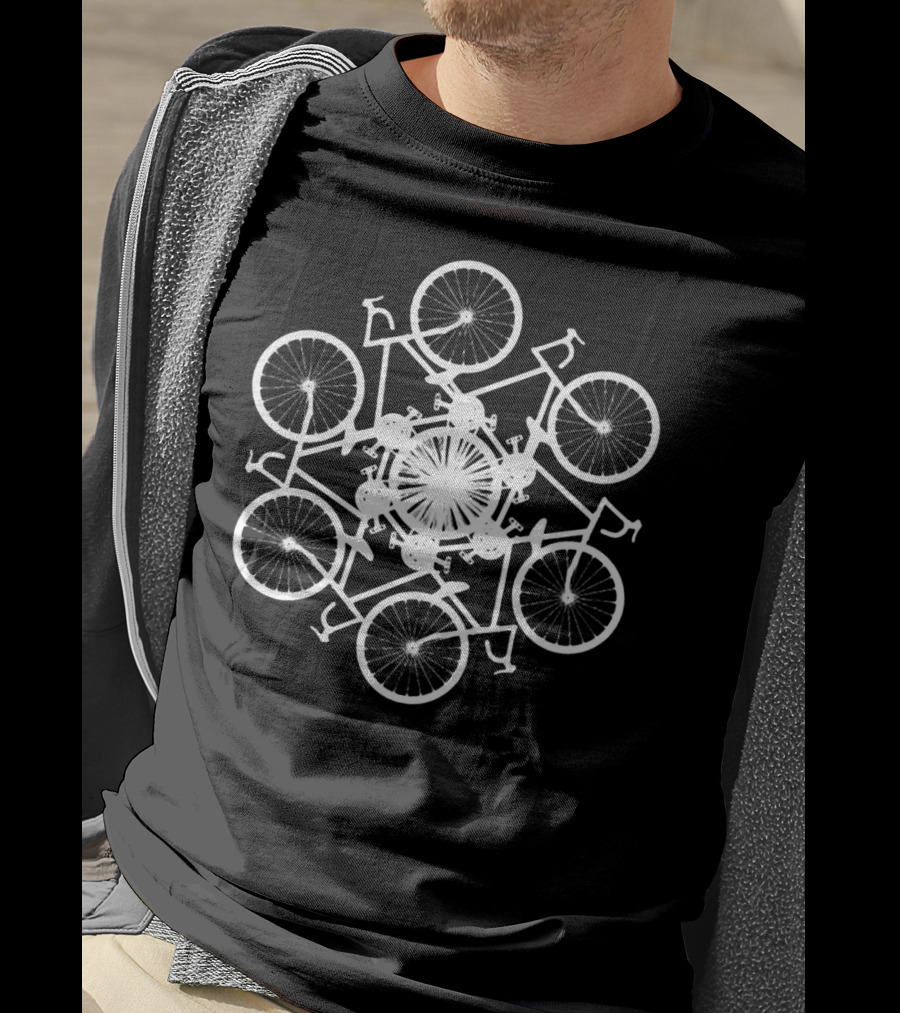 Bicycle Fusion Symmetric Wheel Kaleidoscope T-Shirt
