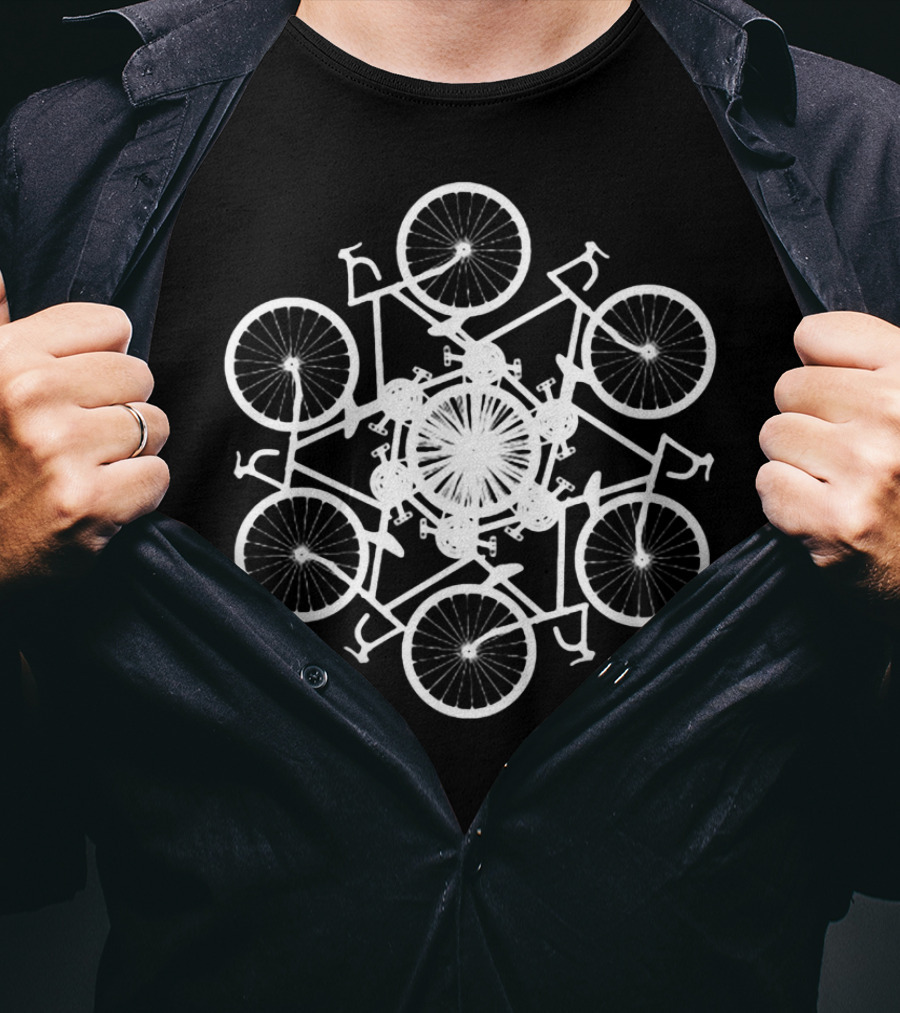 Bicycle Fusion Symmetric Wheel Kaleidoscope T-Shirt