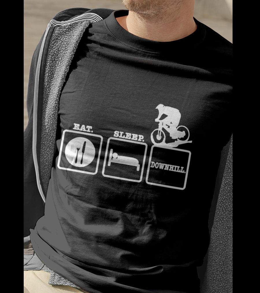 Eat Sleep Downhill Mountain Bike Cycling Cycle T-Shirt