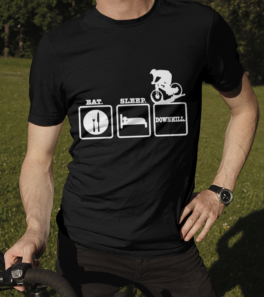 Eat Sleep Downhill Mountain Bike Cycling Cycle T-Shirt