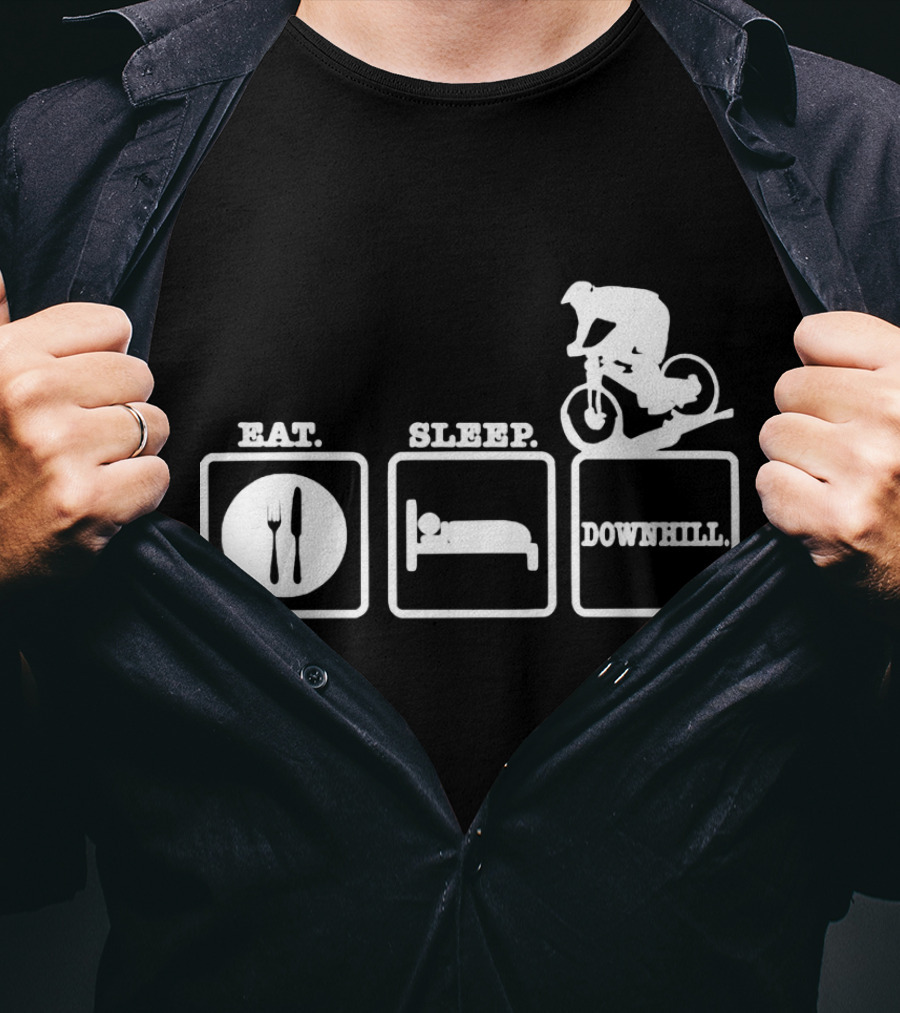 Eat Sleep Downhill Mountain Bike Cycling Cycle T-Shirt
