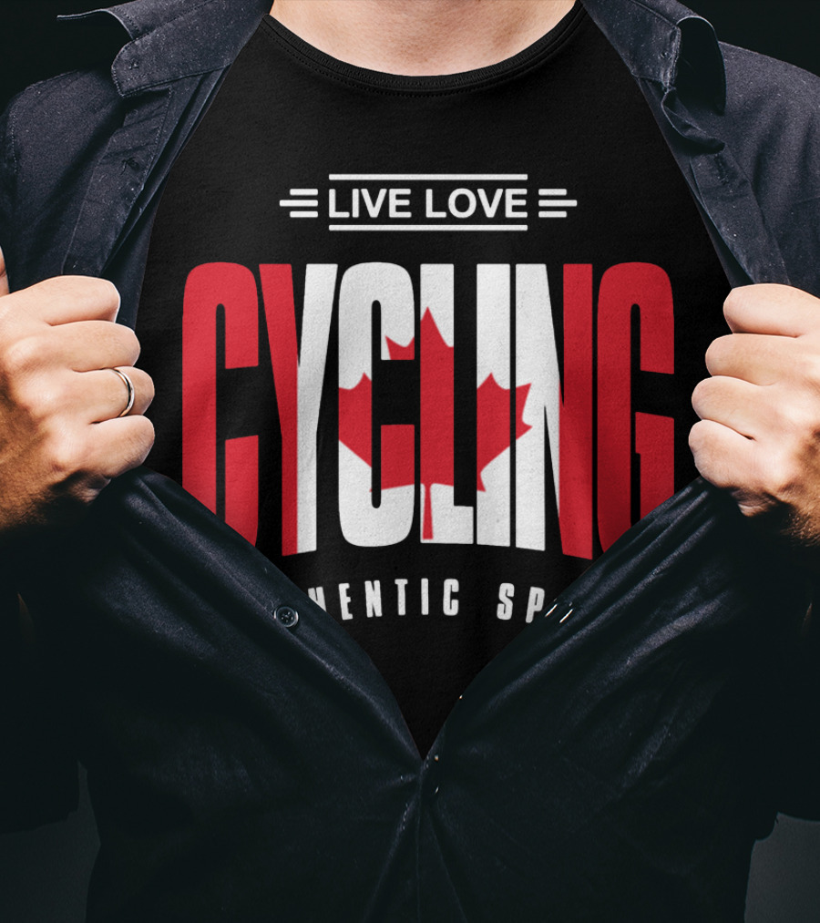 Live Love Cycling Canada Authentic Sport T-Shirt