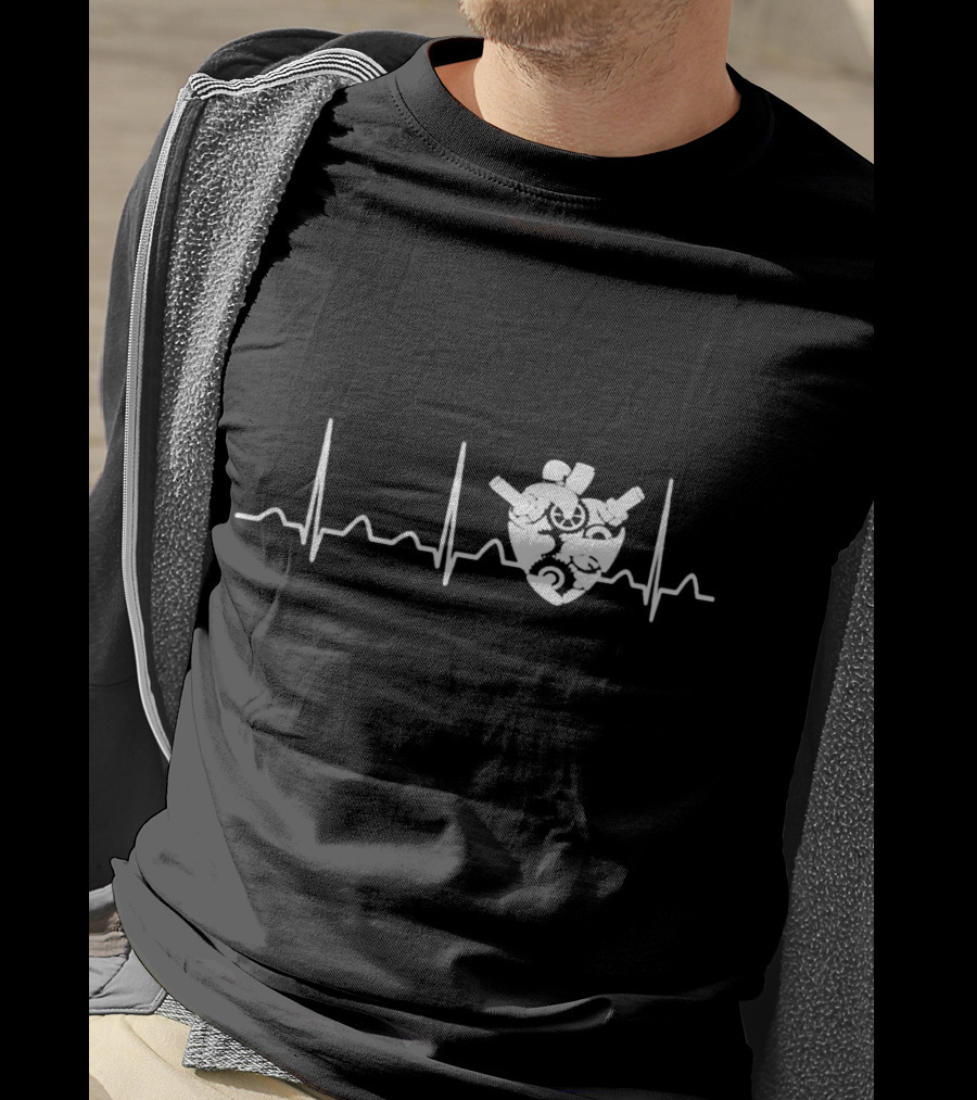 Biomedical Engineer Heart With EKG Elements And Mechanical Components T-Shirt