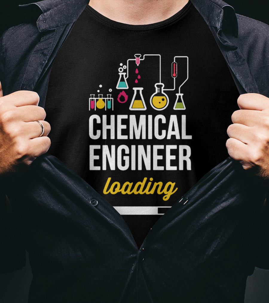 Chemical Engineer Loading With Laboratory Equipment And Progress Bar T-Shirt