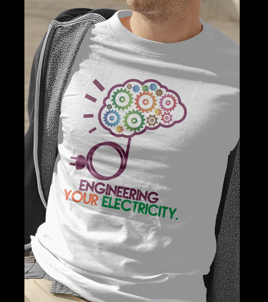 Engineering Your Electricity Colorful Gear Brain Plug T-Shirt