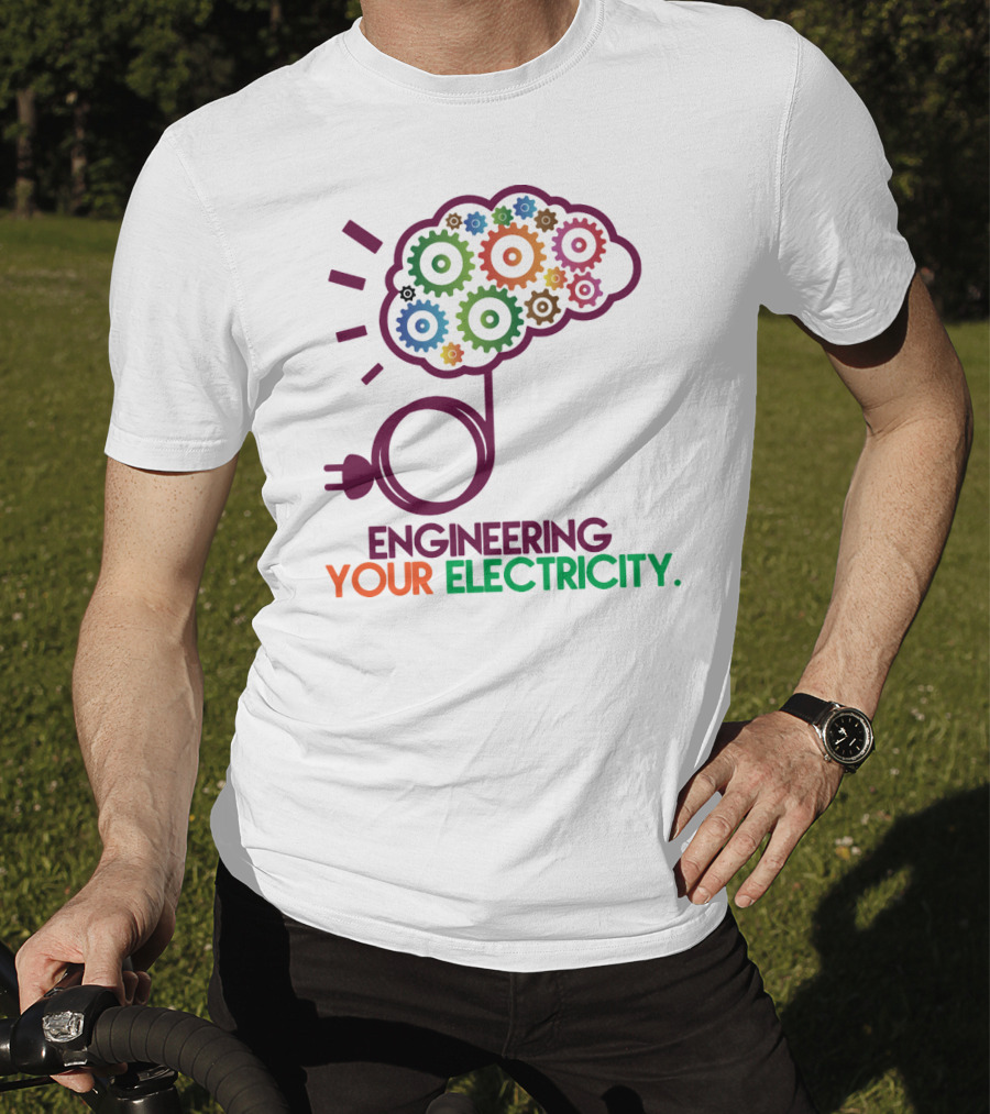Engineering Your Electricity Colorful Gear Brain Plug T-Shirt