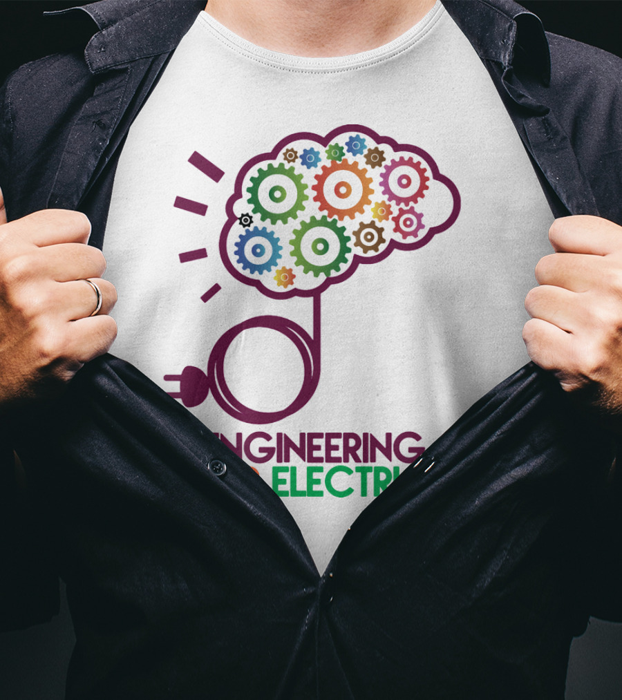 Engineering Your Electricity Colorful Gear Brain Plug T-Shirt