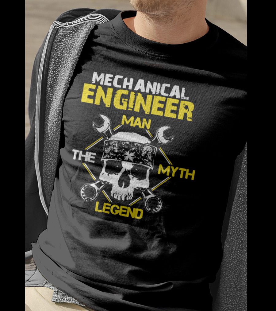 Mechanical Engineer Man The Myth The Legend Skull Wrenches Bandana T-Shirt