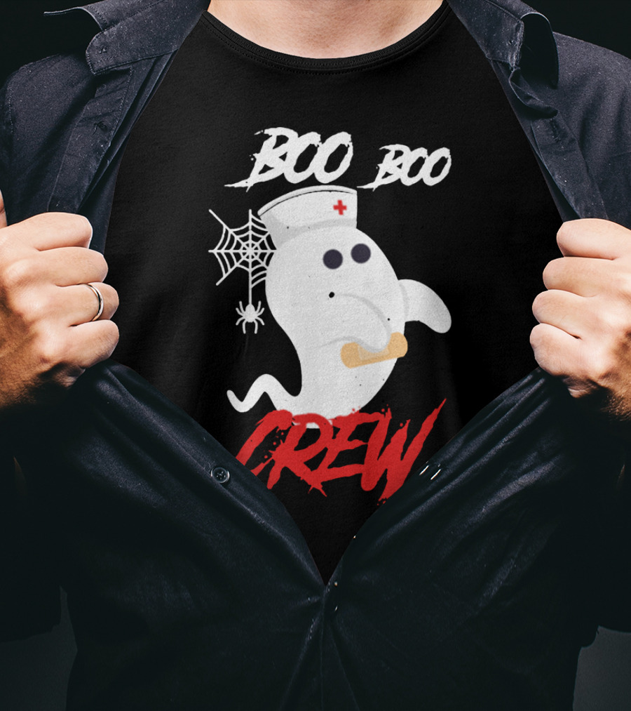 Boo Boo Crew Halloween Nurse Ghost Costume T-Shirt
