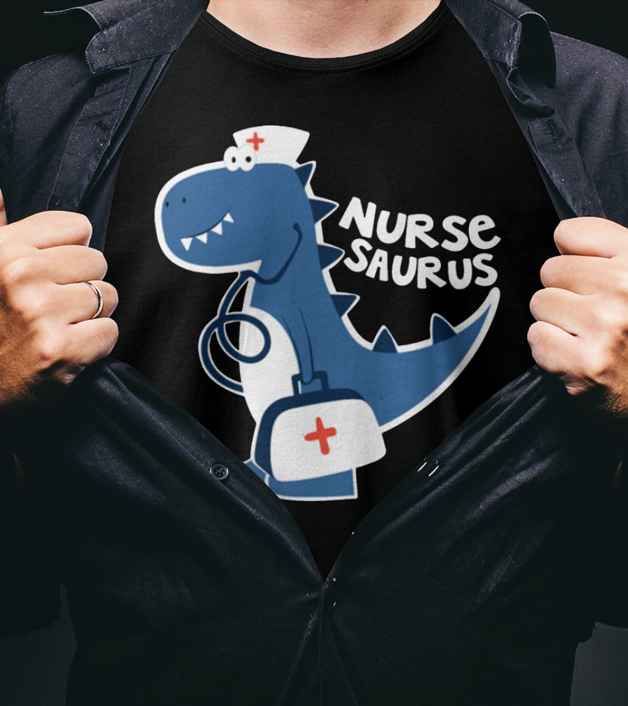 Nurse Saurus With Stethoscope And Medical Bag T-Shirt