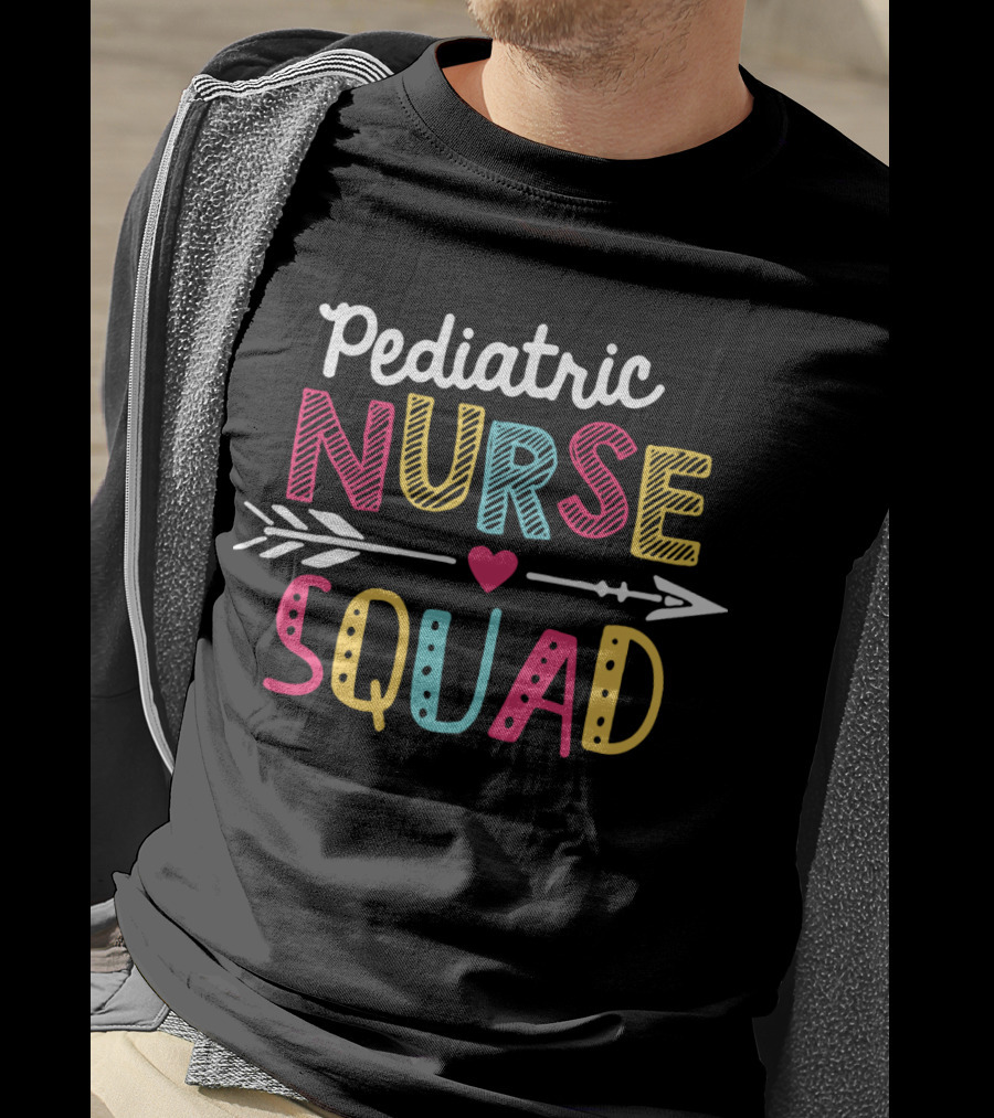 Pediatric Nurse Squad Arrow Heart Cute Children T-Shirt