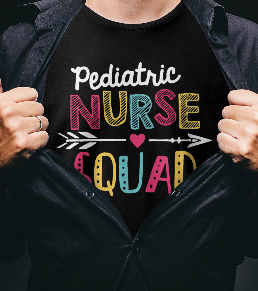Pediatric Nurse Squad Arrow Heart Cute Children T-Shirt