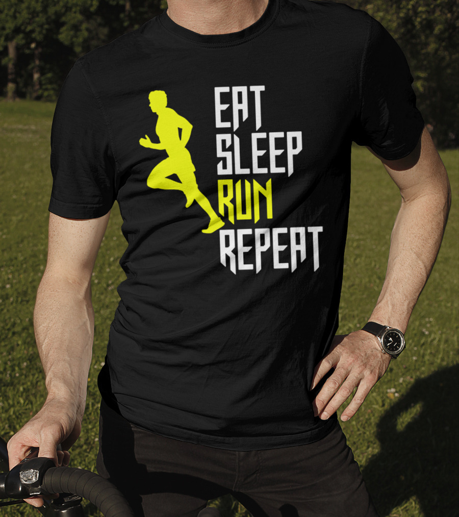 Eat Sleep Run Repeat Funny Jogging Joke T-Shirt