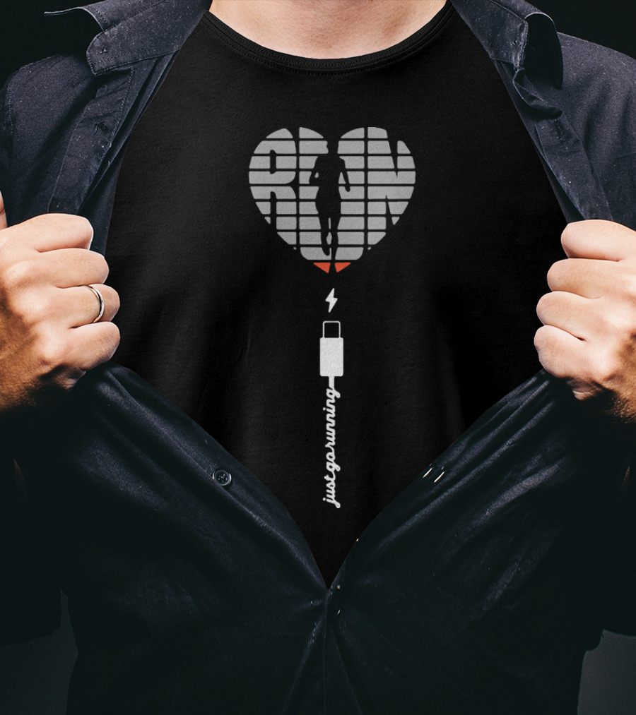 RUN Heart Just Go Running Healthy Game Favorite Love T-Shirt