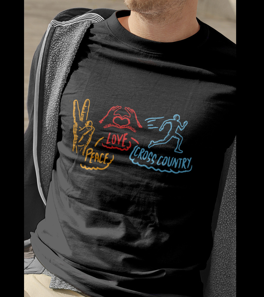 Peace Love Cross Country Running Runner CC XC T-Shirt