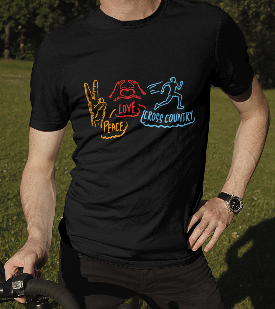 Peace Love Cross Country Running Runner CC XC T-Shirt