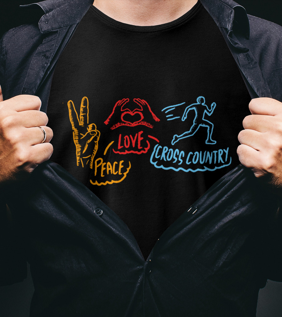 Peace Love Cross Country Running Runner CC XC T-Shirt