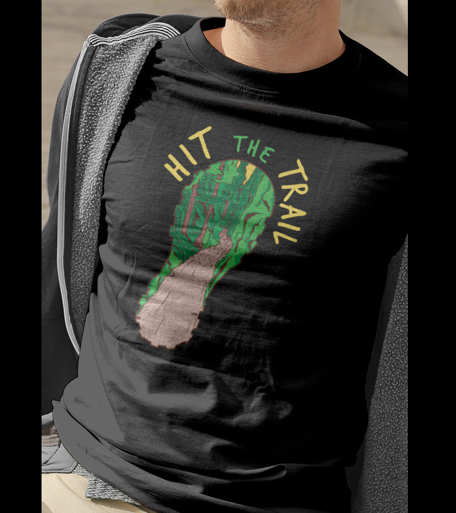 Hit The Trail Running Trail Footprint Pathway Forest Adventure T-Shirt