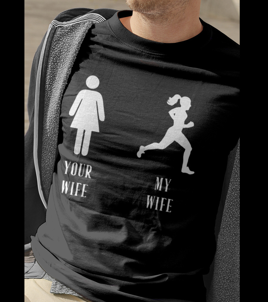 Your Wife My Wife Running Iconic Symbol Contrast T-Shirt