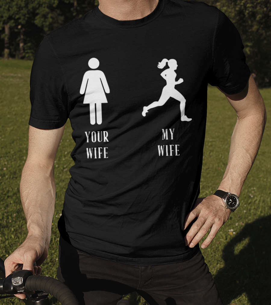 Your Wife My Wife Running Iconic Symbol Contrast T-Shirt