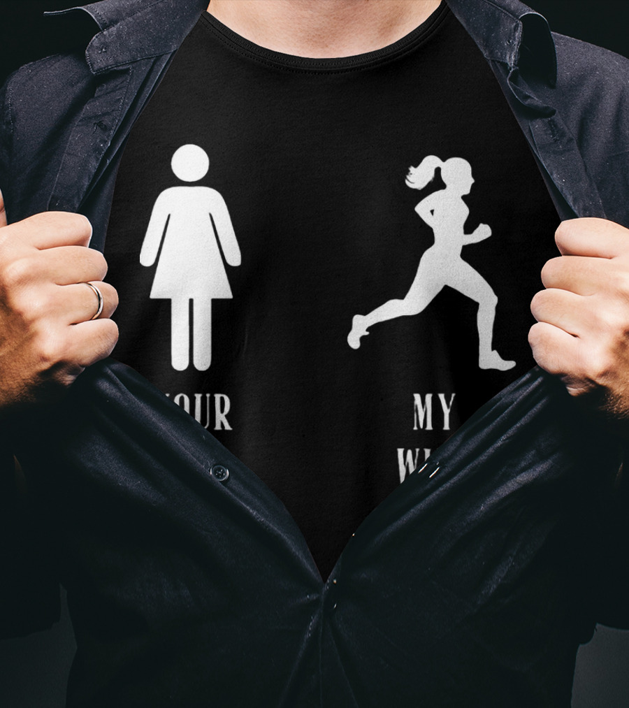 Your Wife My Wife Running Iconic Symbol Contrast T-Shirt
