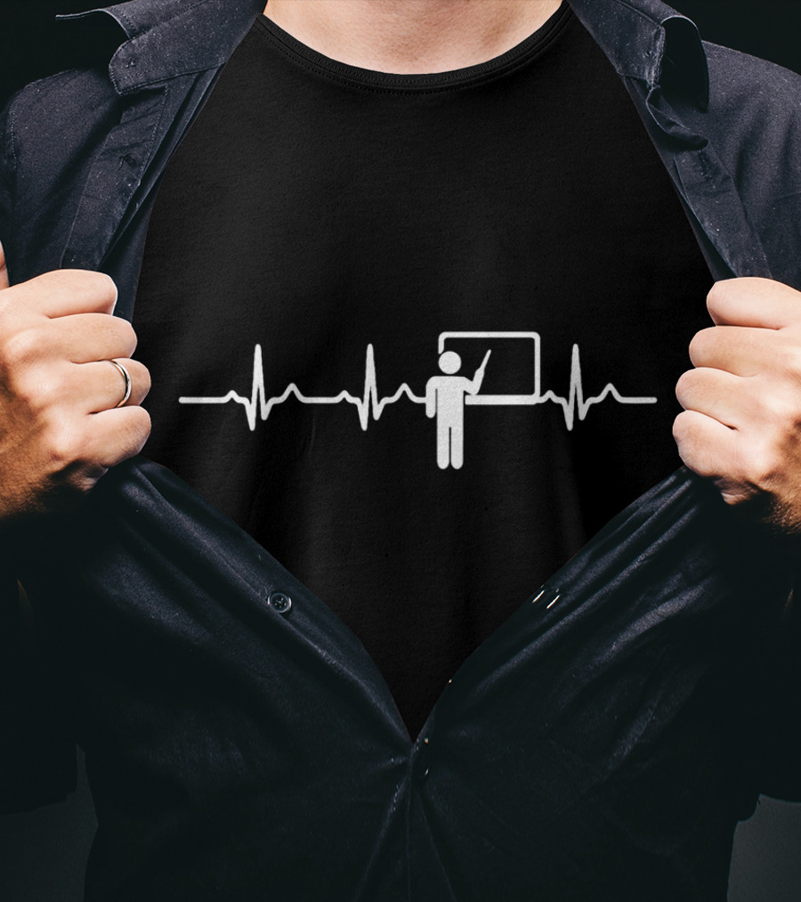 Teacher Teach School Fun Idea Student Heartbeat Classroom T-Shirt