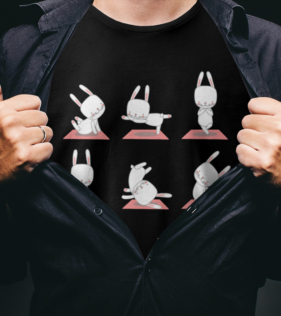 Bunny Yoga Funny Rabbits In Cute Yoga Poses T-Shirt