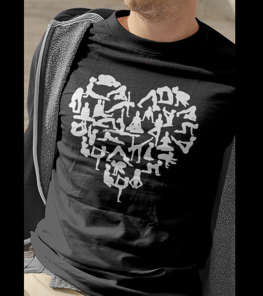 Heart Of Yoga Poses Shaped In Asana T-Shirt