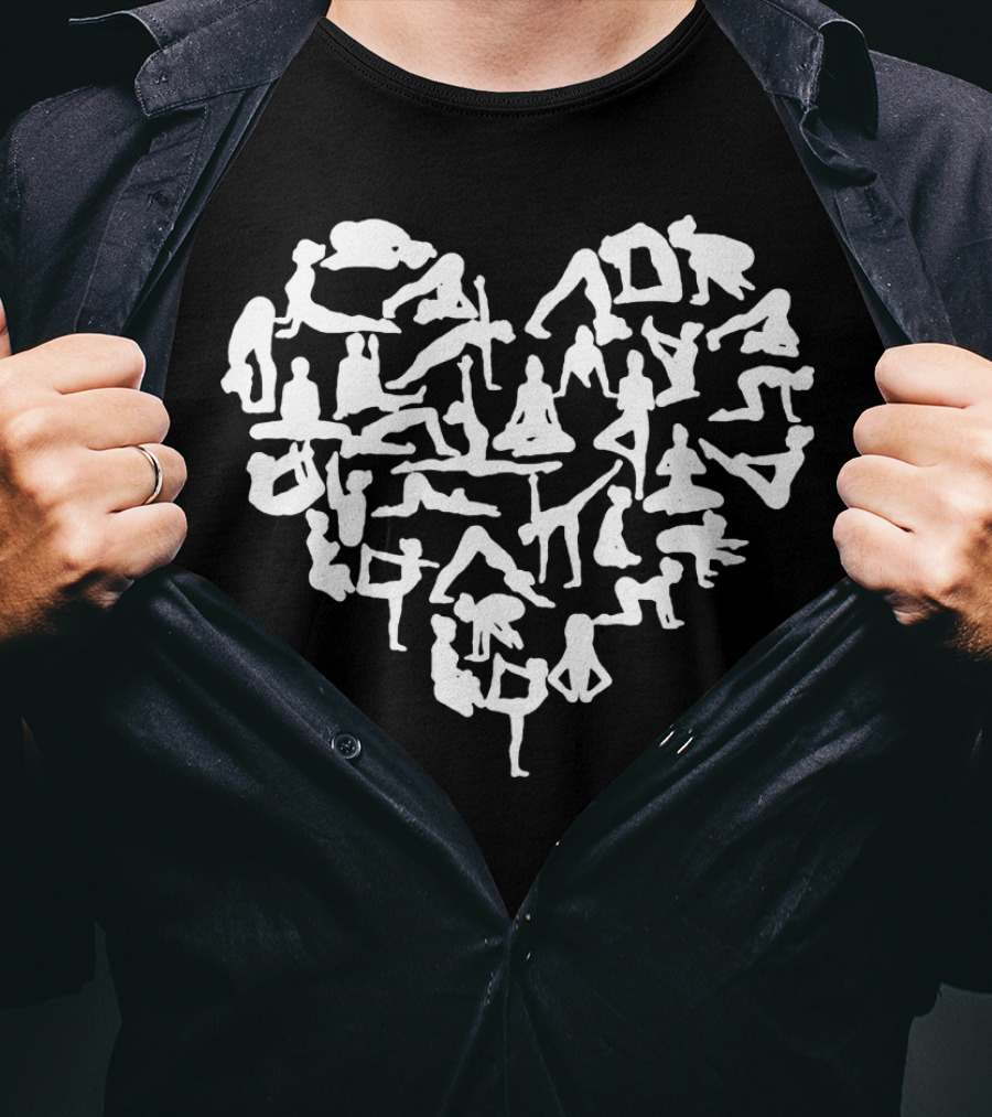 Heart Of Yoga Poses Shaped In Asana T-Shirt