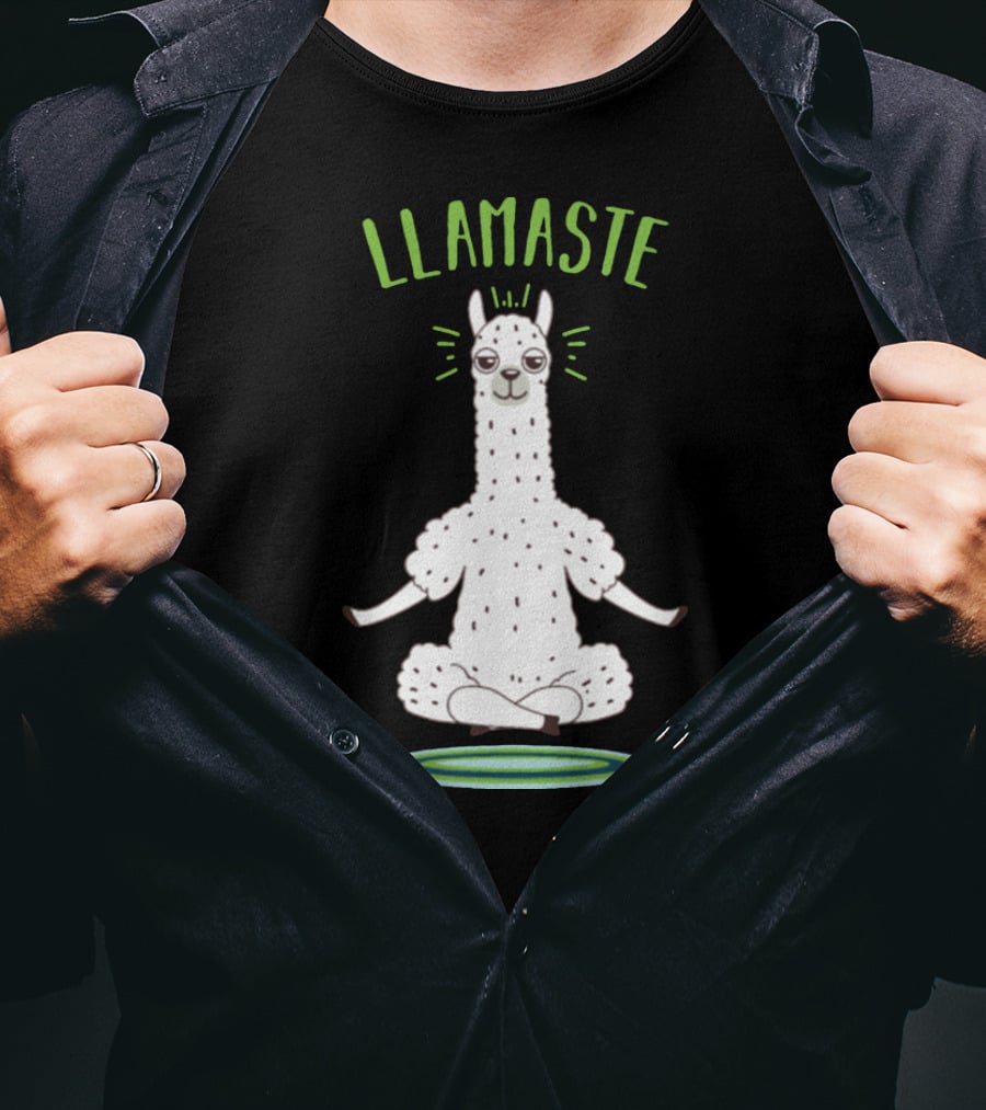 Llamaste Mindfulness Animal Lover Llama In Yoga Pose T-Shirt