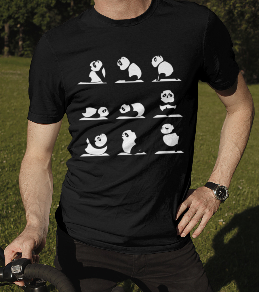 Love Panda Yoga Pose Collection T-Shirt