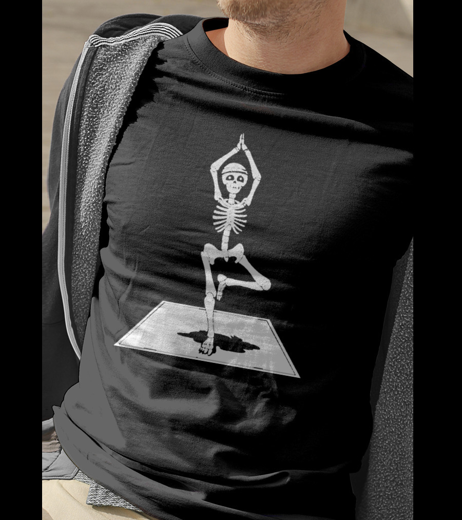 Zen Skeleton Yoga Workout Poses Scary T-Shirt