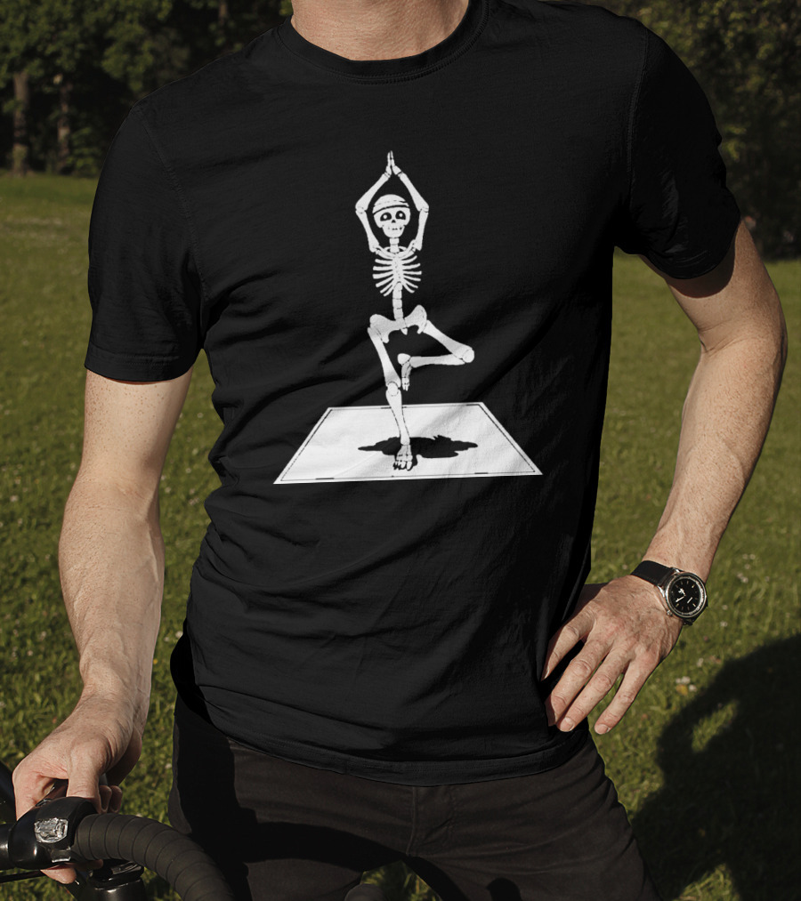 Zen Skeleton Yoga Workout Poses Scary T-Shirt