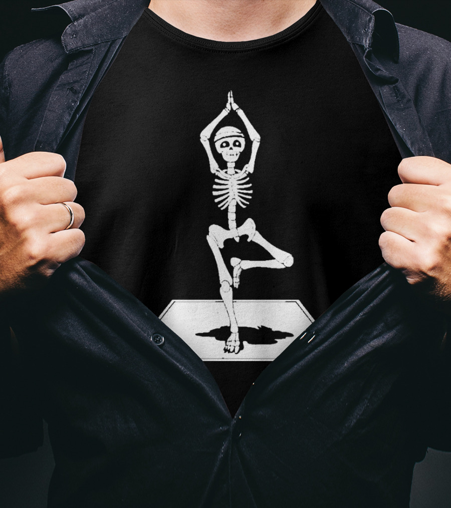 Zen Skeleton Yoga Workout Poses Scary T-Shirt