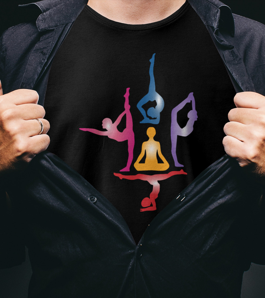 Colorful Yoga Pose Meditation T-Shirt
