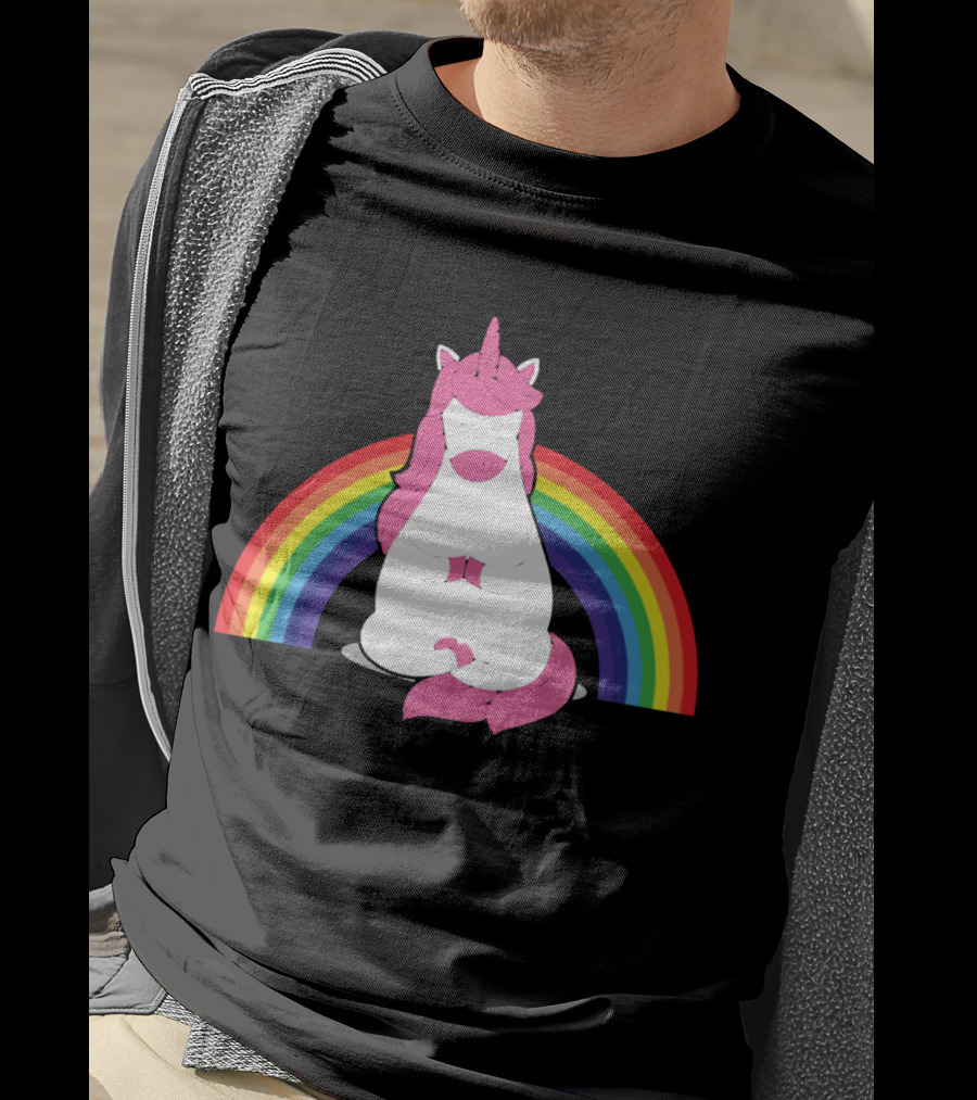 Yoga Unicorn Rainbow Funny Gym Workout Humor Cool Unicorn T-Shirt