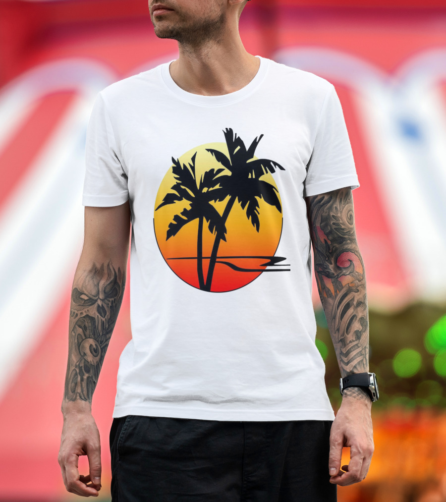 Palm Trees Sunset Summer Holiday Vibes T-Shirt