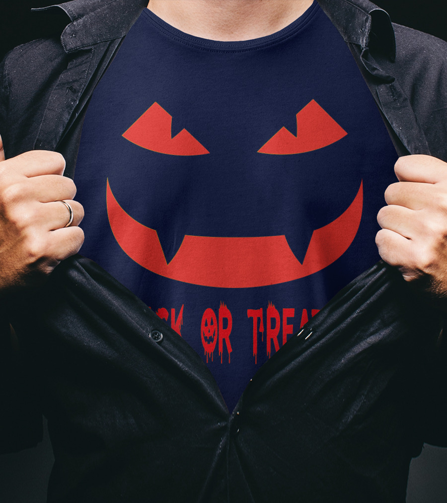 HALLOWEEN Trick Or Treat Jack-o'-Lantern Face T-Shirt