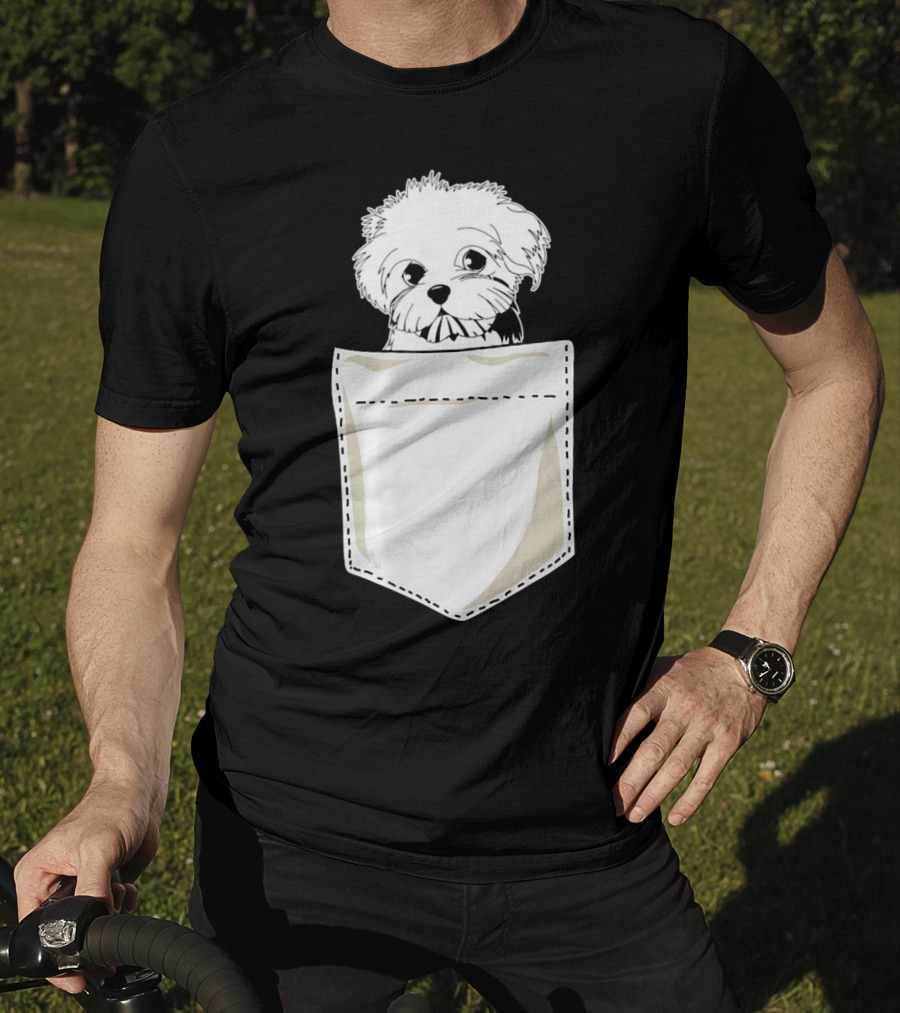 Best For Christmas Maltese Dog In Pocket T-Shirt