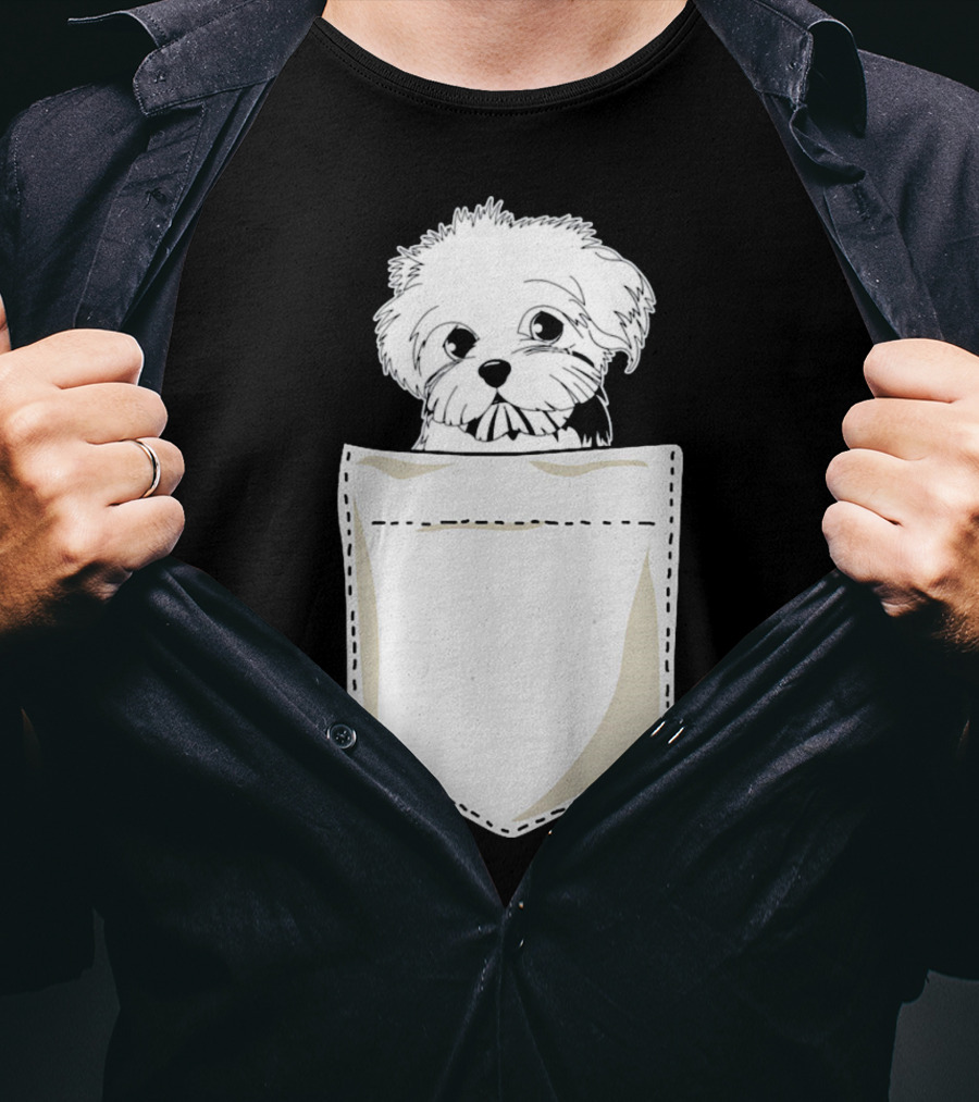 Best For Christmas Maltese Dog In Pocket T-Shirt