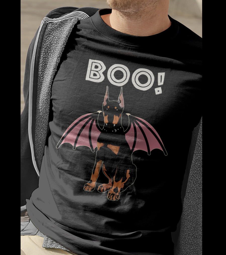 BOO Doberman With Bat Wings T-Shirt