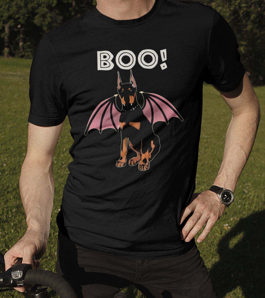 BOO Doberman With Bat Wings T-Shirt