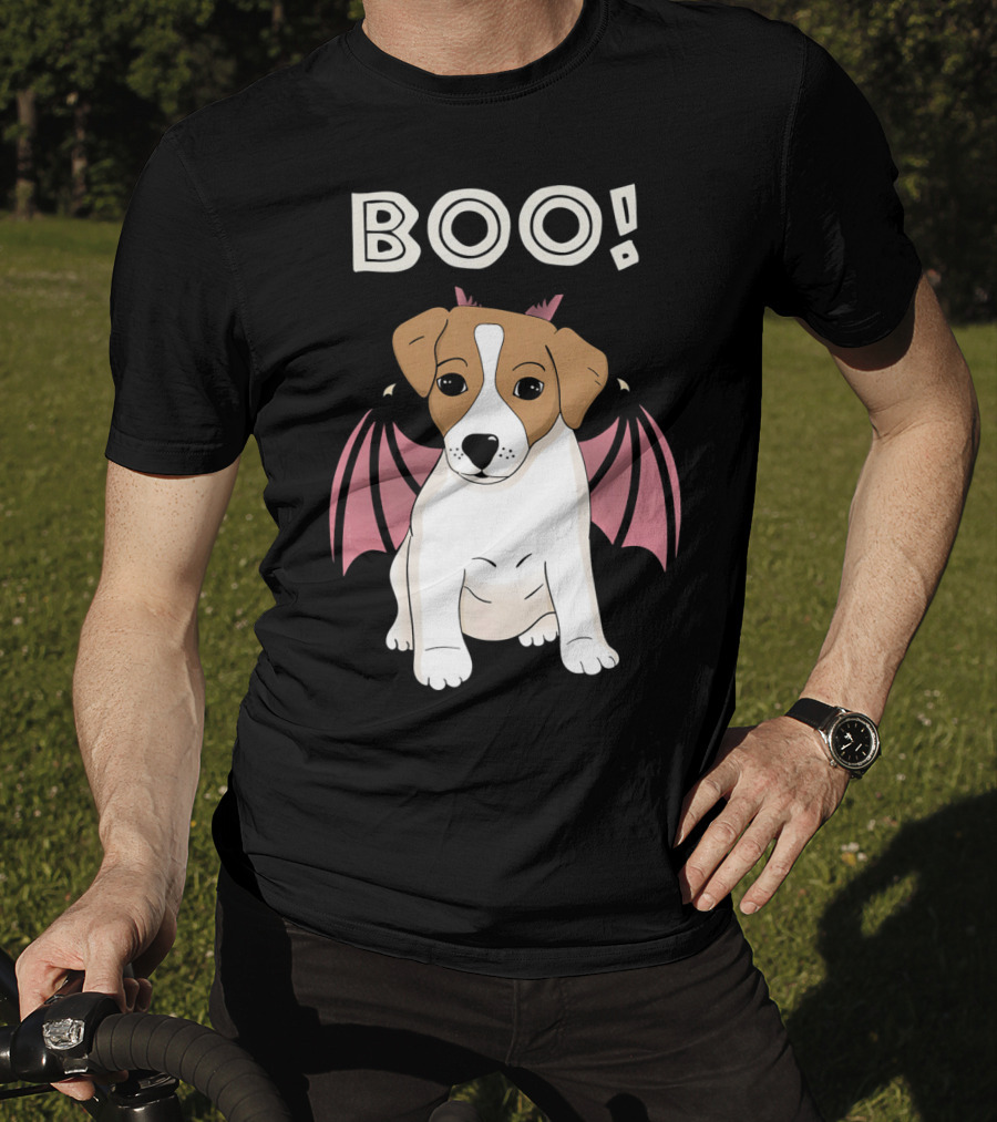 BOO Jack Russell Terrier With Bat Wings T-Shirt