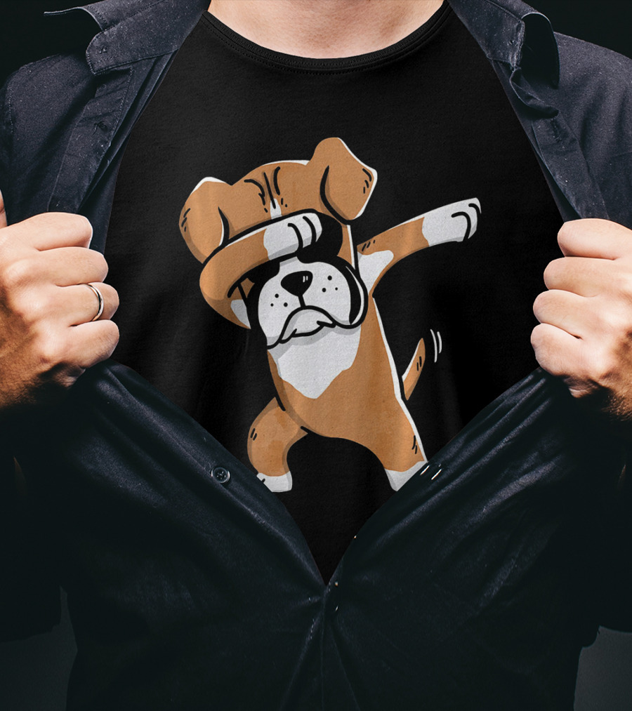 Kids Funny Dabbing Boxer Dog T-Shirt