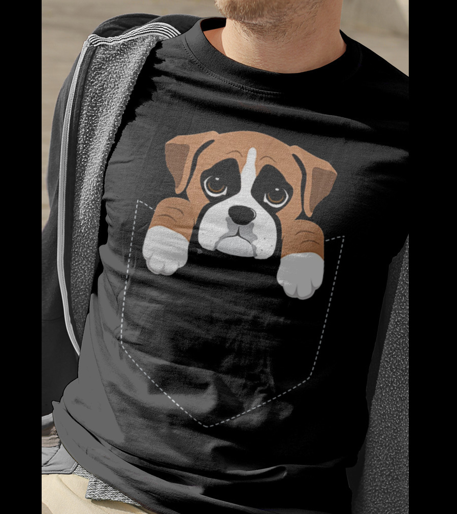 Boxer Dog Pocket Funny Dog T-Shirt