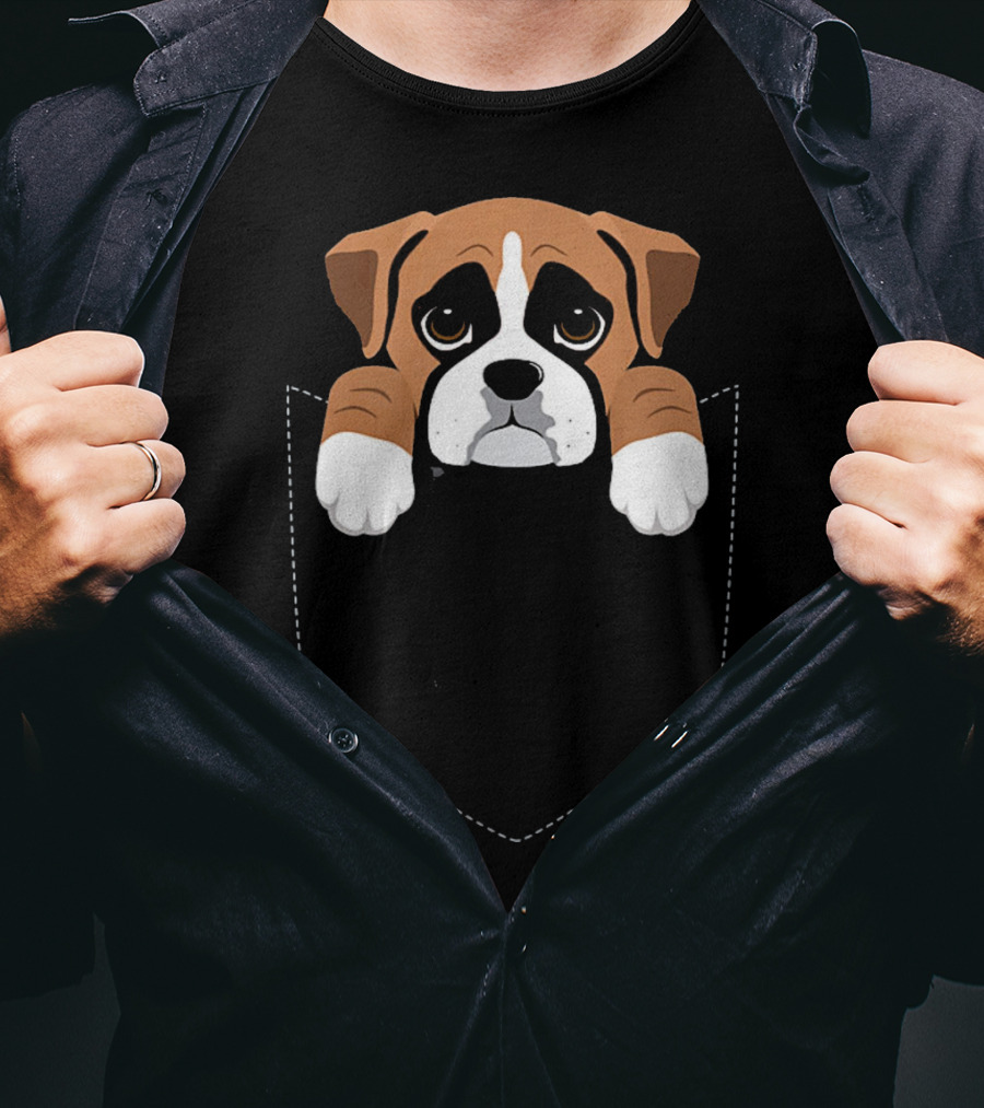Boxer Dog Pocket Funny Dog T-Shirt
